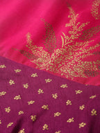 Ahalyaa Purple & Golden Screen Printed Maxi Dress | Grocsy