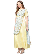 Ahalyaa Draped Dupatta A line Dress | Grocsy