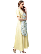Ahalyaa Draped Dupatta A line Dress | Grocsy