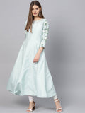 Ahalyaa Sky Blue Pigment Print Anarkali Beautiful Kurta | Grocsy
