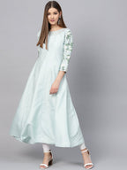 Ahalyaa Sky Blue Pigment Print Anarkali Beautiful Kurta | Grocsy