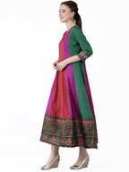 Ahalyaa Women Multicoloured Colourblocked Panalled Maxi Dress | Grocsy