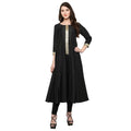 Ahalyaa Women's Black And Gold Anarkali For Festive And Party Wear | Grocsy