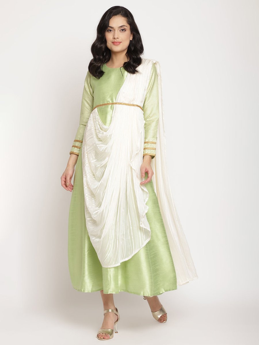 Ahalyaa Gorgeous Green Art Silk Kurta | Grocsy