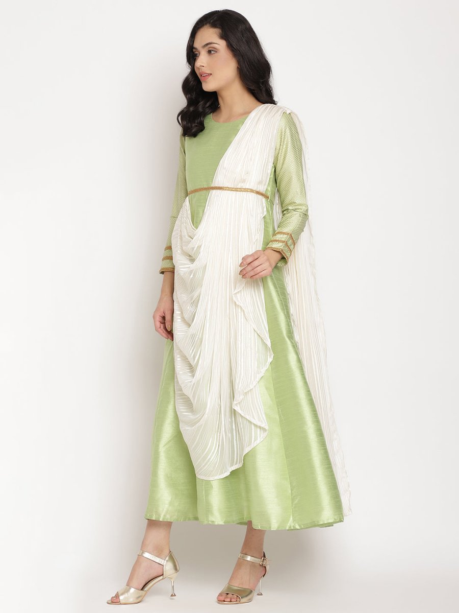 Ahalyaa Gorgeous Green Art Silk Kurta | Grocsy