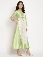 Ahalyaa Gorgeous Green Art Silk Kurta | Grocsy
