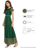 Ahalyaa Printed Faux Silk Anarkali With Attached Dupatta | Grocsy
