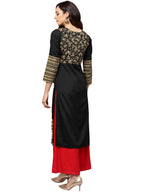 Ahalyaa Black Printed Beautiful Straight Kurta | Grocsy