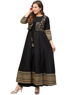 Ahalyaa Black Printed Anarkali Beautiful Kurta | Grocsy