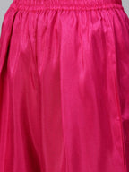 Ahalyaa Magenta & Pink Screen Printed Kurta with Palazzo | Grocsy