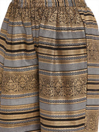 Ahalyaa Women Black & Golden Printed High Low Kurta With Trouser | Grocsy
