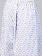 Ahalyaa Women Blue & Pink Floral Print Kurta With Palazzo | Grocsy