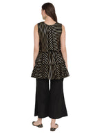 Ahalyaa Crepe Foil Printed Top With Plazzo | Grocsy