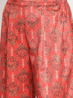 Ahalyaa Women's Dark Green Color Digital Print Velvet Kurta With Palazzo | Grocsy