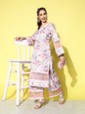 Ahalyaa Women Floral Printed Kurta with Palazzos | Grocsy