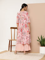 Ahalyaa Women Floral Printed Pleated Kurta With Palazzos | Grocsy