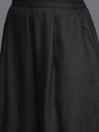 Ahalyaa Women Black Embroidered Aari Work Pashmina Kurta With Palazzos | Grocsy