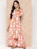 Ahalyaa Floral Printed Regular Gotta Patti Kurta with Palazzos | Grocsy