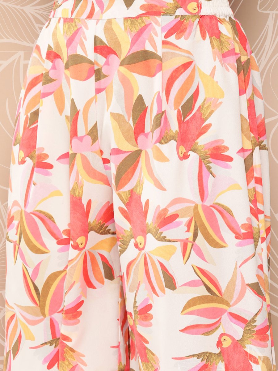 Ahalyaa Floral Printed Regular Gotta Patti Kurta with Palazzos | Grocsy