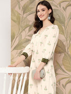 Ahalyaa Women Floral Printed Regular Gotta Patti Kurta with Palazzos | Grocsy