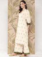Ahalyaa Women Floral Printed Regular Gotta Patti Kurta with Palazzos | Grocsy