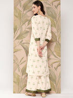 Ahalyaa Women Floral Printed Regular Gotta Patti Kurta with Palazzos | Grocsy