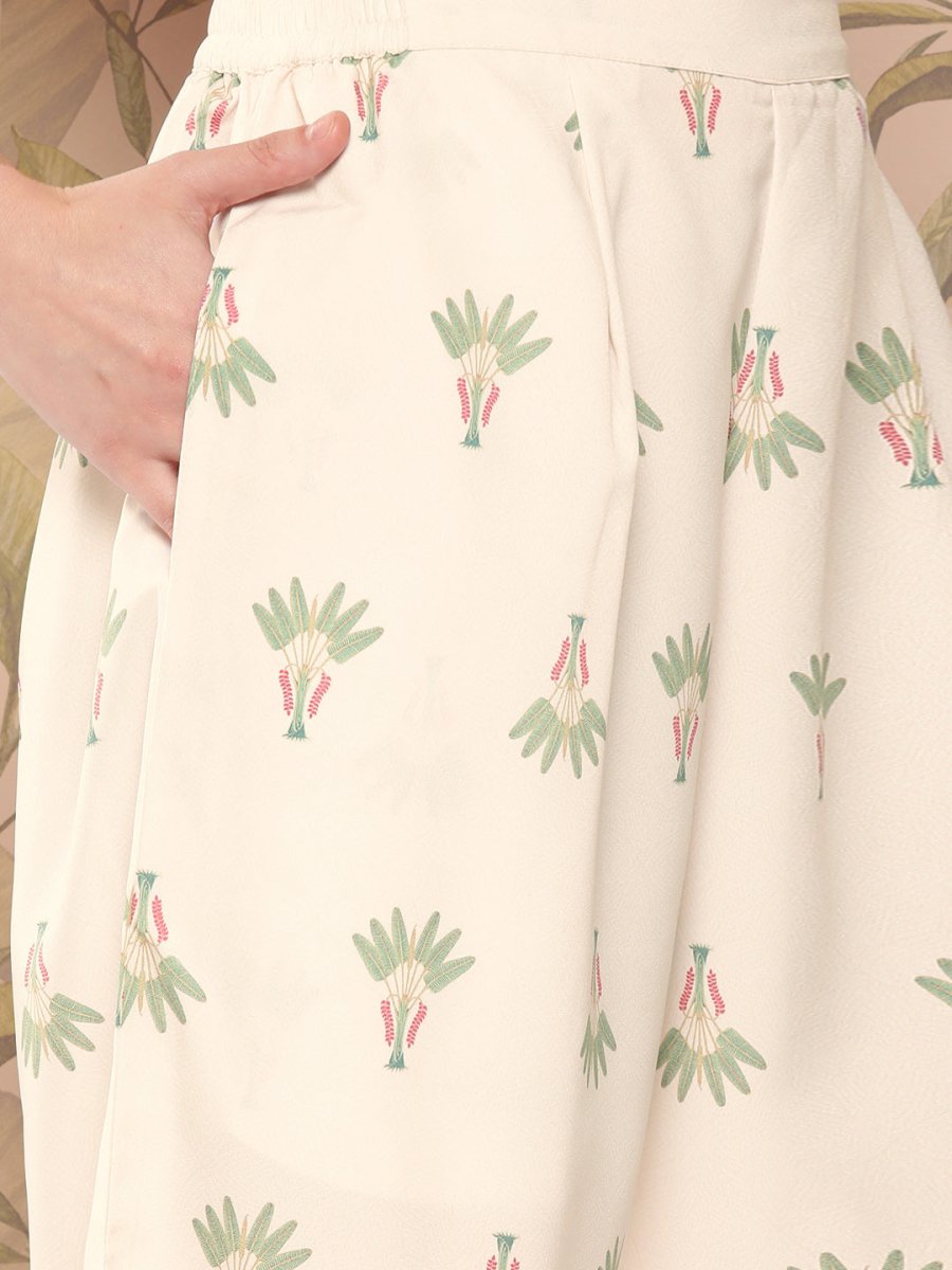 Ahalyaa Women Floral Printed Regular Gotta Patti Kurta with Palazzos | Grocsy