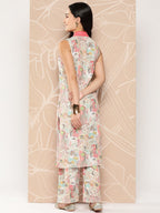 Ahalyaa Floral Printed Regular Gotta Patti Kurta with Palazzos | Grocsy
