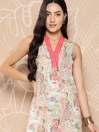 Ahalyaa Floral Printed Regular Gotta Patti Kurta with Palazzos | Grocsy