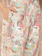 Ahalyaa Floral Printed Regular Gotta Patti Kurta with Palazzos | Grocsy