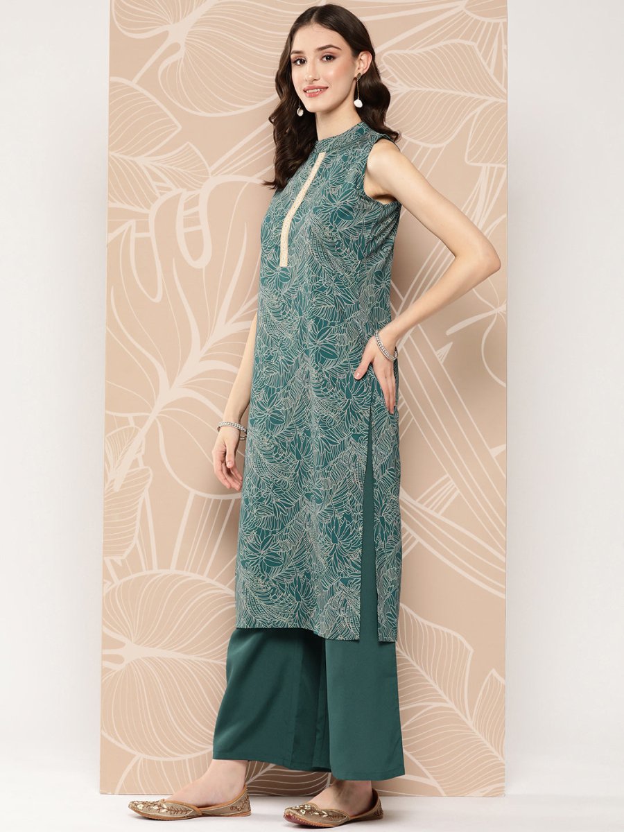 Ahalyaa Floral Printed Regular Kurta with Palazzos | Grocsy