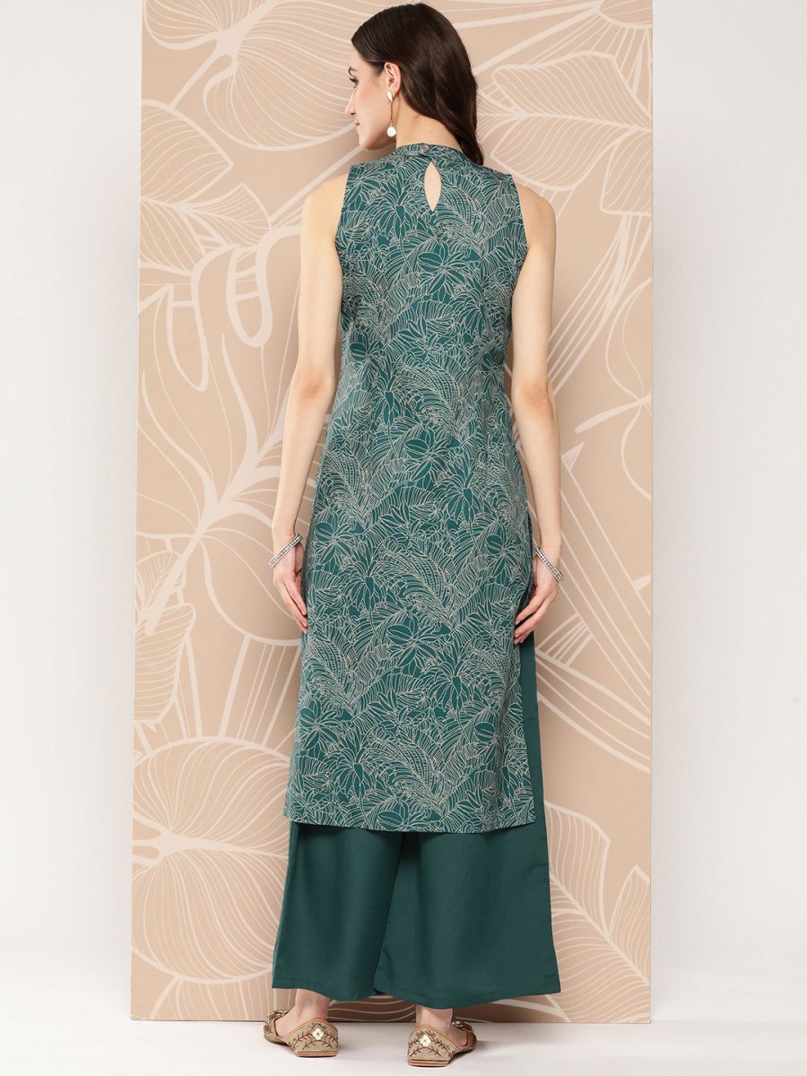 Ahalyaa Floral Printed Regular Kurta with Palazzos | Grocsy