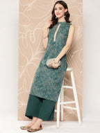 Ahalyaa Floral Printed Regular Kurta with Palazzos | Grocsy
