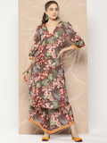 Ahalyaa Women Printed Kurta with Palazzos | Grocsy