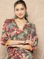 Ahalyaa Women Printed Kurta with Palazzos | Grocsy