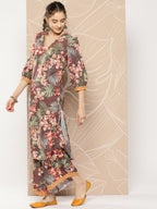 Ahalyaa Women Printed Kurta with Palazzos | Grocsy