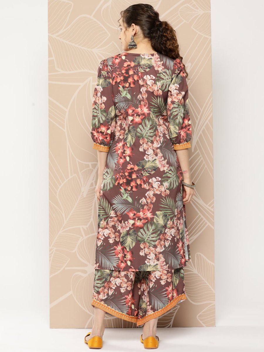 Ahalyaa Women Printed Kurta with Palazzos | Grocsy