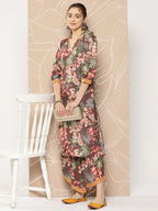 Ahalyaa Women Printed Kurta with Palazzos | Grocsy