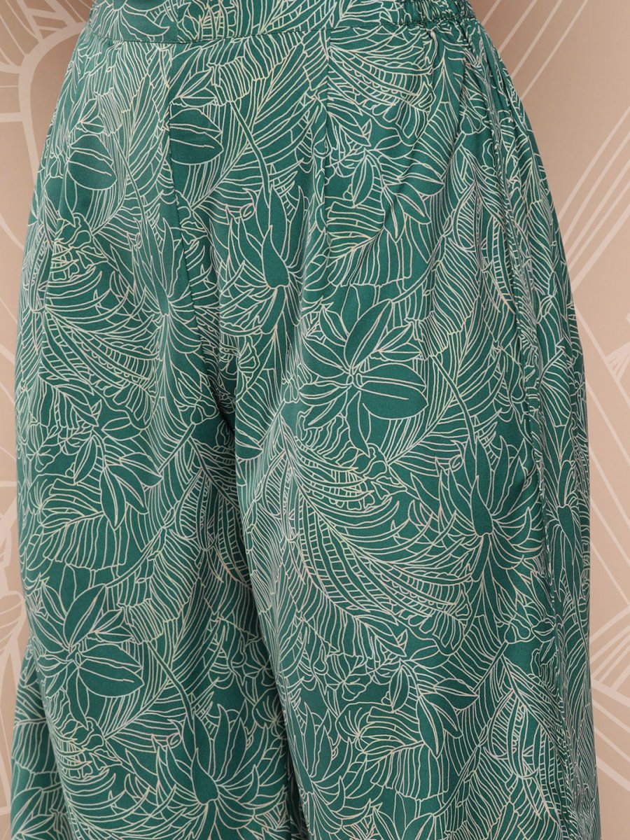 Ahalyaa Floral Printed Regular Gotta Patti Kurta with Palazzos | Grocsy