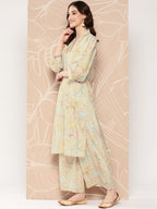 Ahalyaa Floral Printed Regular Kurta with Palazzos | Grocsy