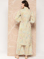 Ahalyaa Floral Printed Regular Kurta with Palazzos | Grocsy