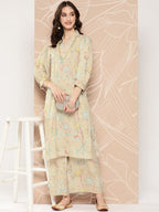 Ahalyaa Floral Printed Regular Kurta with Palazzos | Grocsy