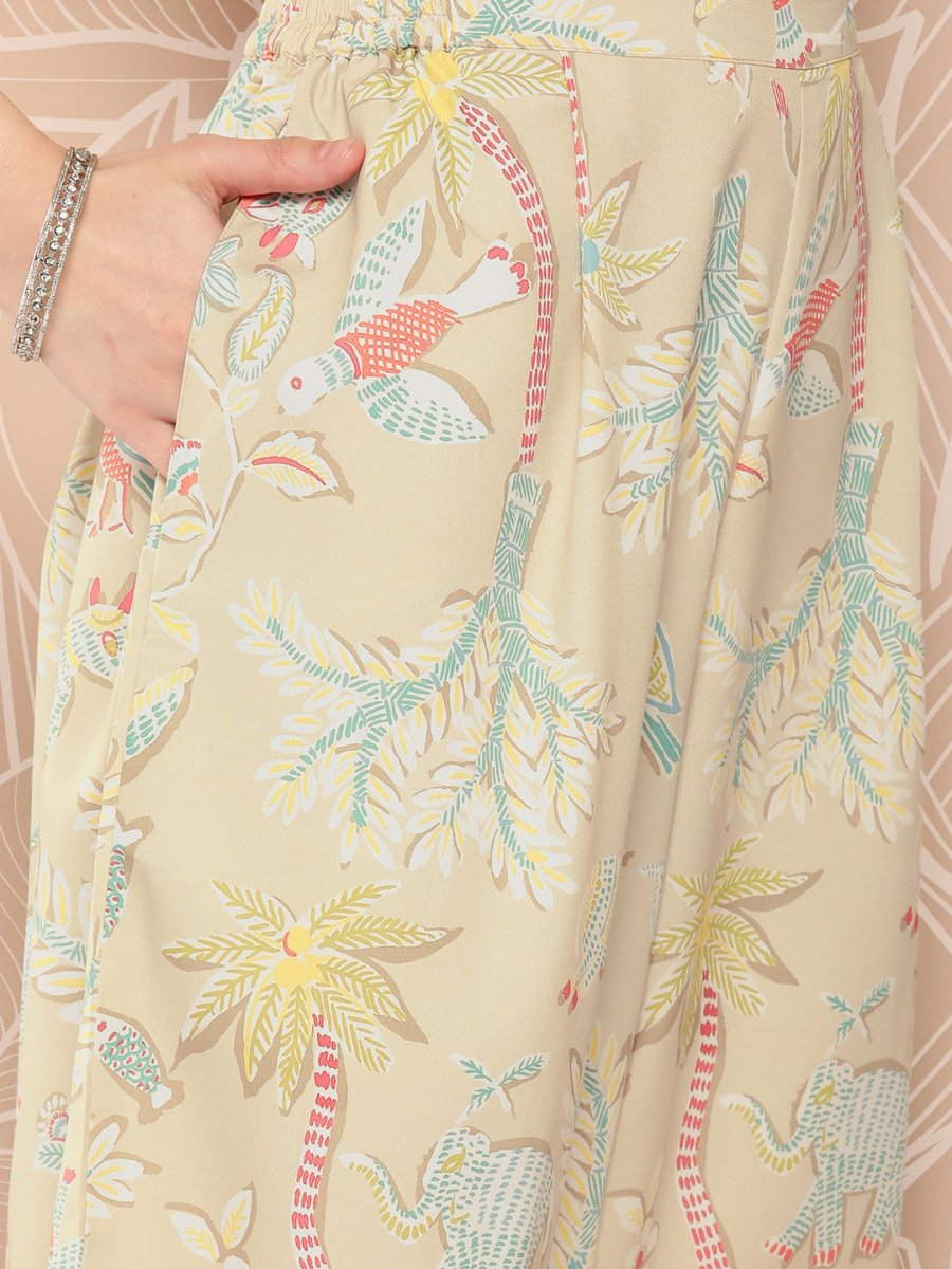 Ahalyaa Floral Printed Regular Kurta with Palazzos | Grocsy