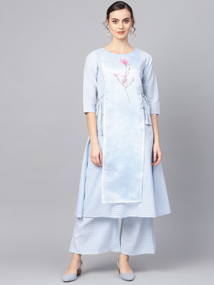 Ahalyaa Printed A Line Beautiful kurta with Palazzo for Women | Grocsy