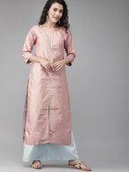 Ahalyaa Women Pink & Blue Printed Beautiful Kurta with Palazzo | Grocsy