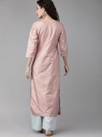 Ahalyaa Women Pink & Blue Printed Beautiful Kurta with Palazzo | Grocsy