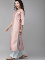 Ahalyaa Women Pink & Blue Printed Beautiful Kurta with Palazzo | Grocsy