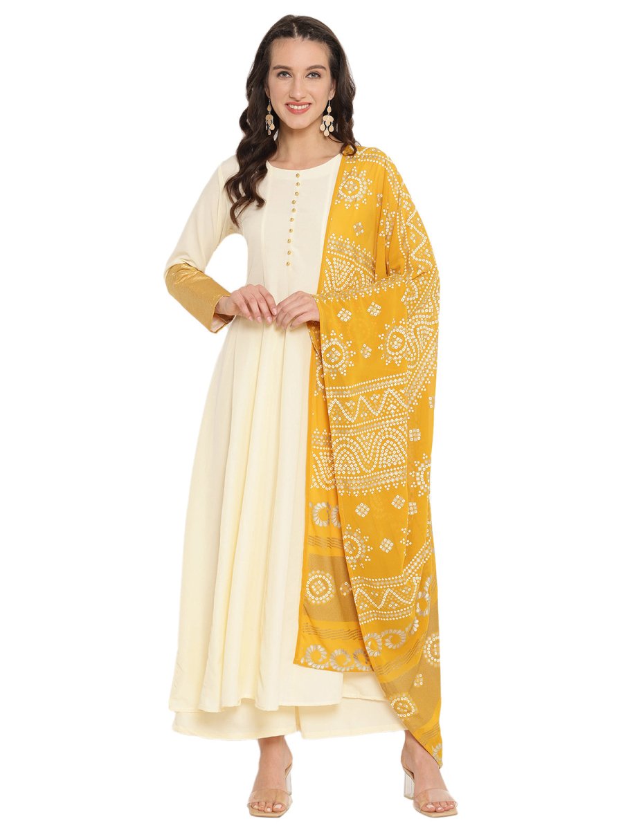 Ahalyaa Solid Anarkali Kurta With Dupatta Set | Grocsy