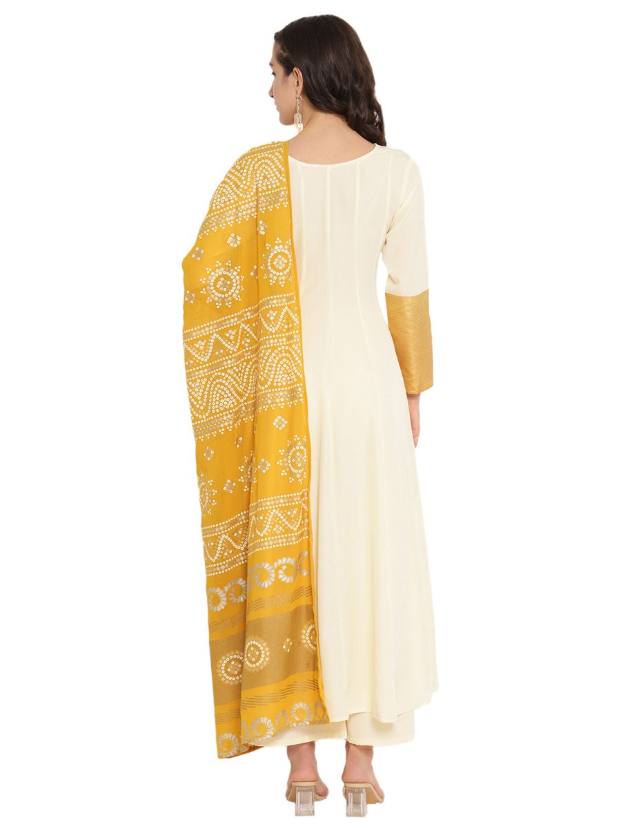 Ahalyaa Solid Anarkali Kurta With Dupatta Set | Grocsy