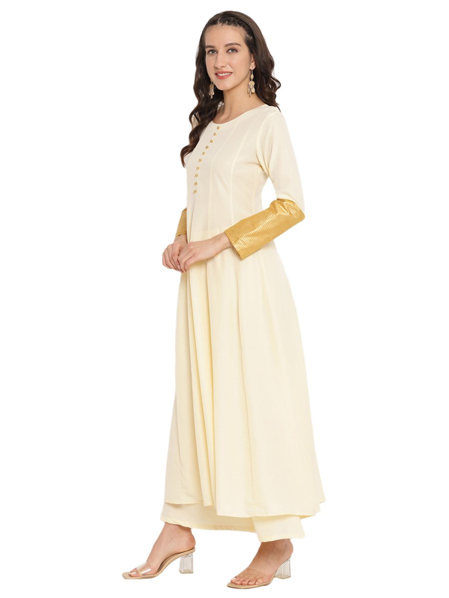 Ahalyaa Solid Anarkali Kurta With Dupatta Set | Grocsy